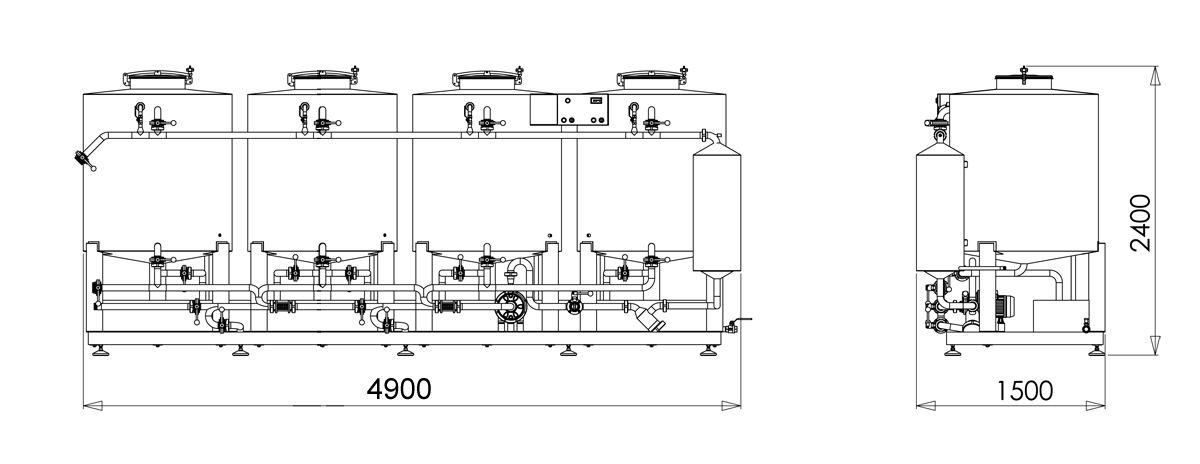 CIP-1004HQ : สถานีทำความสะอาดและฆ่าเชื้อ 4x1000 ลิตร (คุณภาพสูง) cip 1004 SHบนขนาดเฟรมcip - 1004总部:สถานีทำความสะอาดและฆ่าเชื้อ4 x1000ลิตร(คุณภาพสูง)——国际马铃薯中心