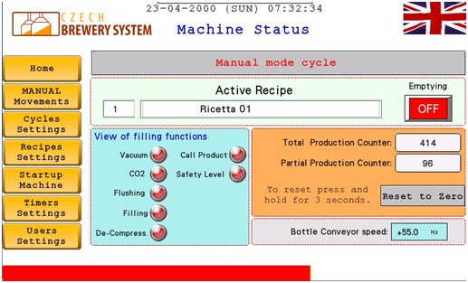 BCFL-MB1200 Awtomatikong linya ng pagpuno ng presyon ng counter para sa 1200 mga bote o lata bawat oras BFA MB1200触摸屏控制面板- BCFL-MB1200自动控制面板- BCFL-MB1200自动控制面板- BCFL-MB1200自动控制面板- BCFL-MB1200自动控制面板