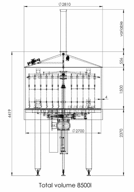 BREWORX OPPIDUM 6000: Wort brew machine - ang brewhouse 昂BH BWOP 6000在过滤罐03暗淡 - BREWORX OPPIDUM 6000:麦汁酿造机 - 昂啤酒厂 - 国际收支平衡表,BWM-BOP