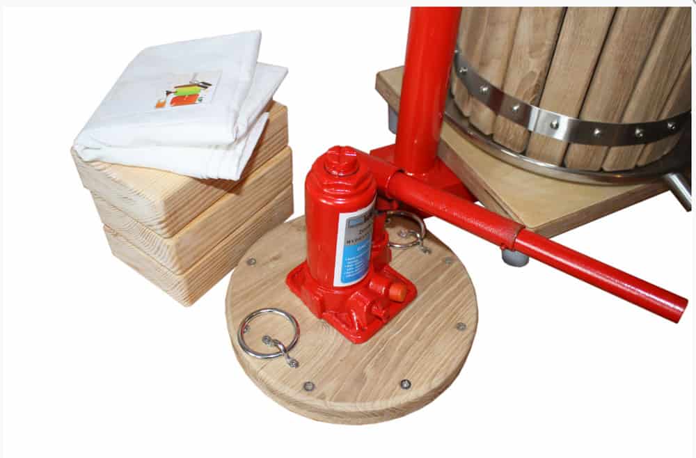 MHP-12W Manual hydraulic fruit press 12 liters - wood version MHP 12W果压机02 - MHP-12W手动液压果压机12升-木版- hpf