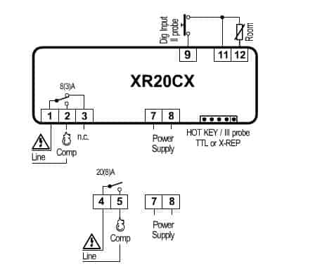 XR20CX - Mikroprozessor Temperaturregler XR20CX Schema01 - XR20CX - Mikroprozessortemperaturregler - DTC,空时格码