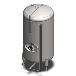 MBTVN-300C cilindriskā spiediena tvertne alus vai sidra sekundārajai fermentācijai (nogatavināšana, karbonizācija)， vertikāla, neizolēta, 300 / 332L, 3.0bar